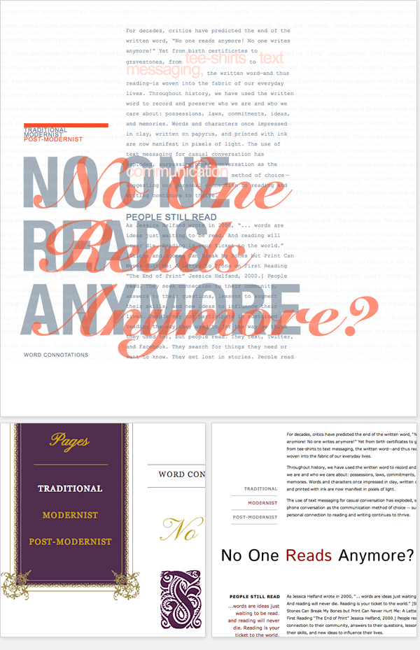 The Typographic Page: Post Modernist